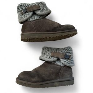 UGG Australia Darrah Gray Suede Knit Boots - Youth Girls Size 2 Boots